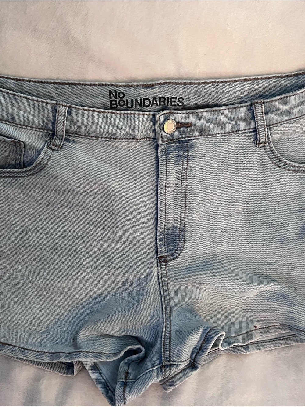 No Boundaries Light Blue Denim Waistband Shorts
